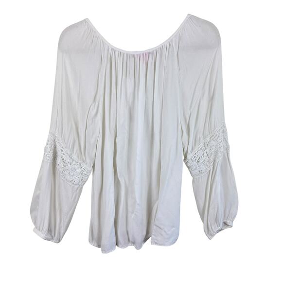 Lilly Pulitzer Briony White Resort Lace Trim Long Sleeve Lightweight Blouse XL - Picture 3 of 9